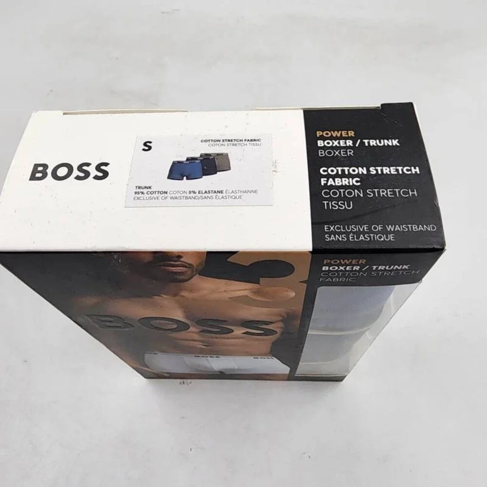 BOSS by Hugo Boss Logo Power Trunks Men's S Navy/Blue/Thyme Pull On - 3pk.